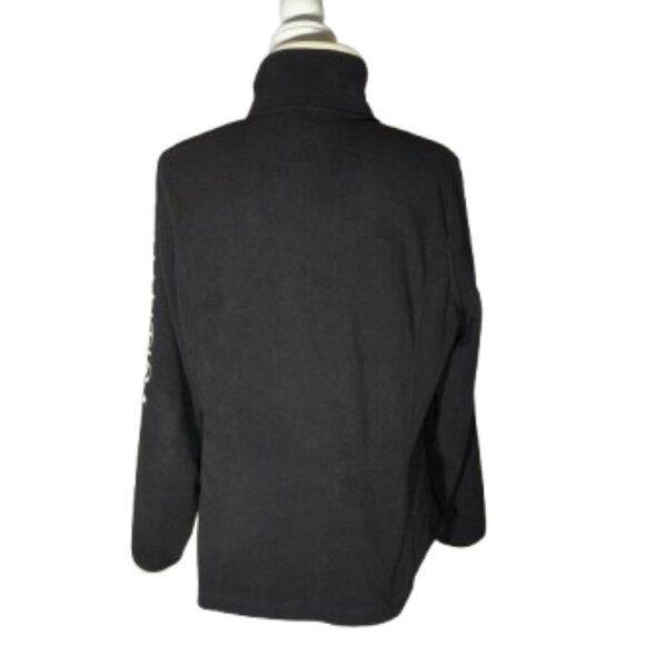 Nautica Women's XL Long Sleeve Black with White PipingTrim Fleece Zipper Jacket - Picture 3 of 6